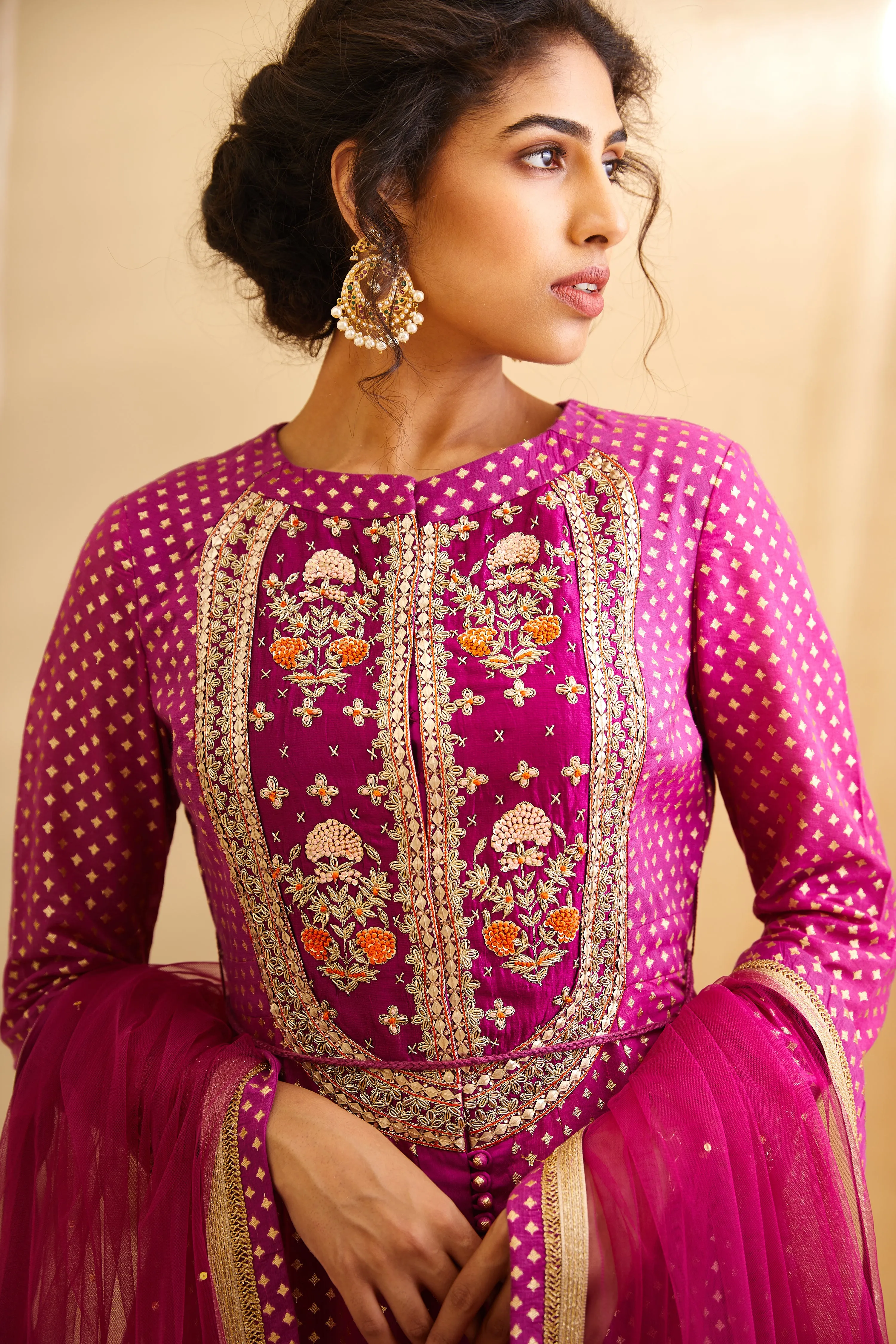 Wine Pink Anarkali Set