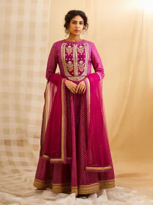 Wine Pink Anarkali Set