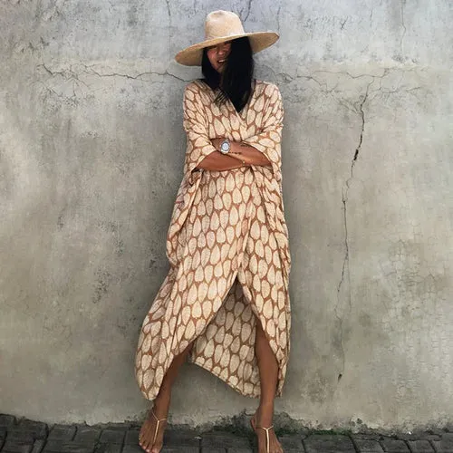 Women Black Tie Dye Kimono Swimsuit Cape