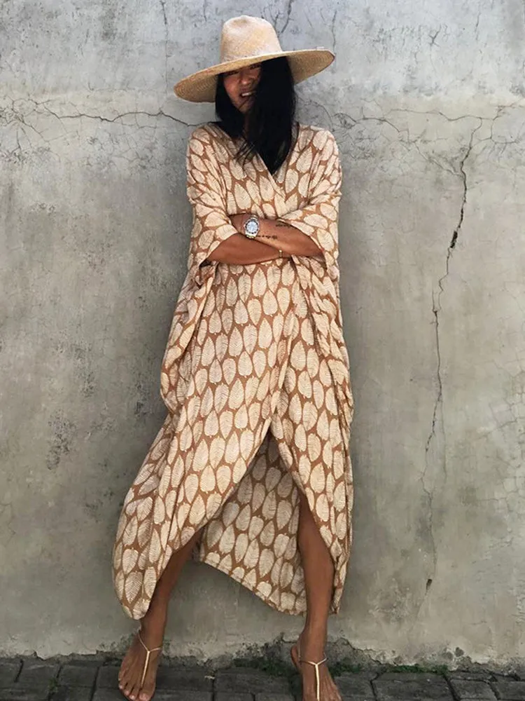 Women Black Tie Dye Kimono Swimsuit Cape