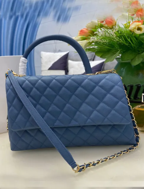 Women Leather Tote Flap Wallet Chain Genuine Handbag