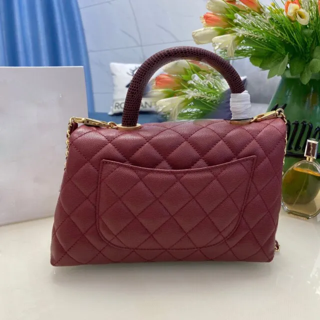 Women Leather Tote Flap Wallet Chain Genuine Handbag