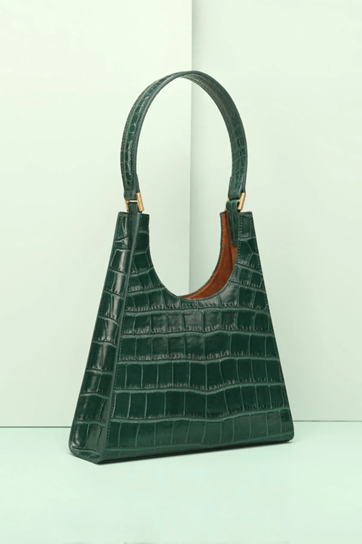 Women's 90s Designer Classic Crocodile Shoulder Handbag One Handle Minimalist Tote Bag