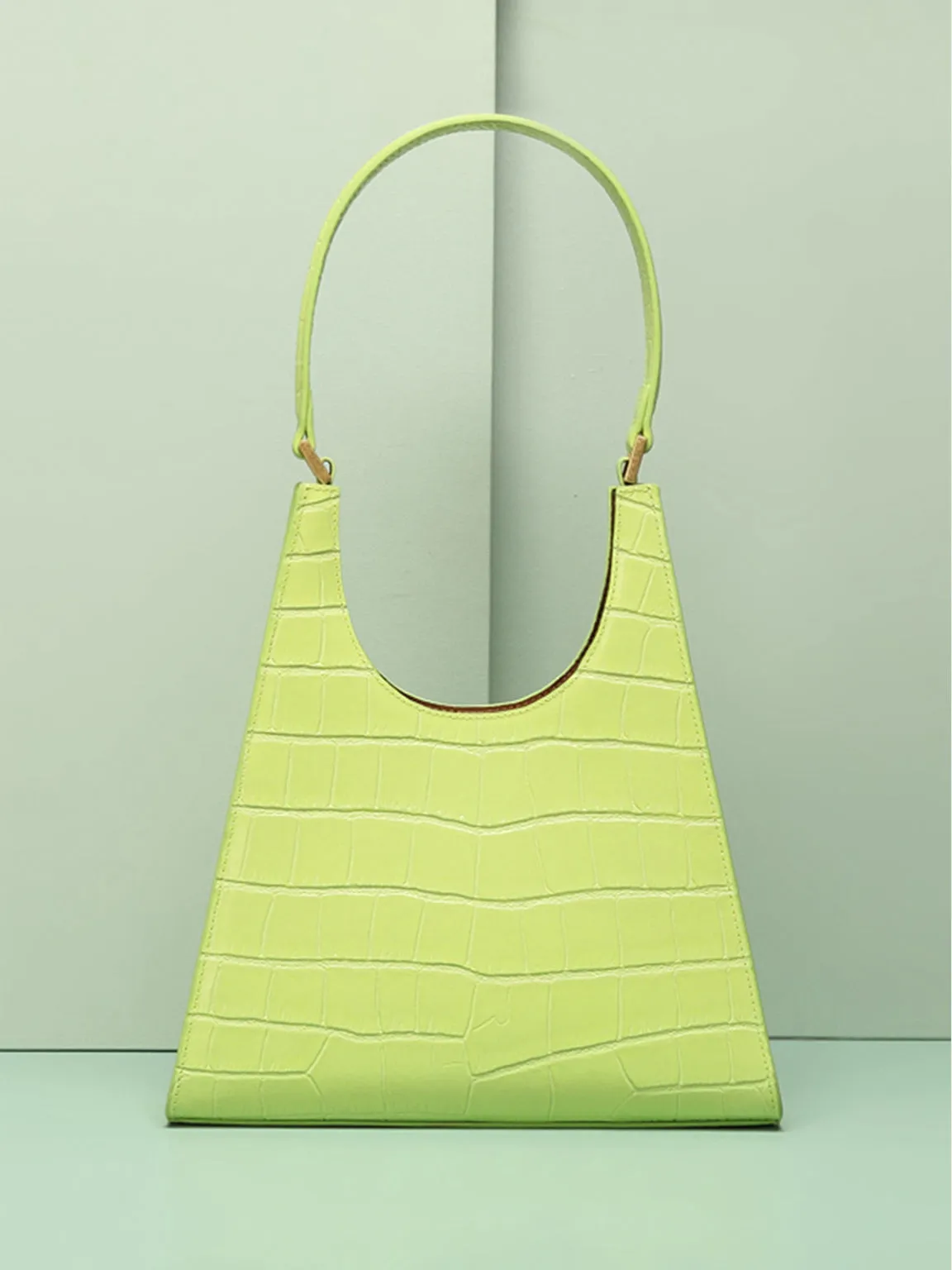 Women's 90s Designer Classic Crocodile Shoulder Handbag One Handle Minimalist Tote Bag