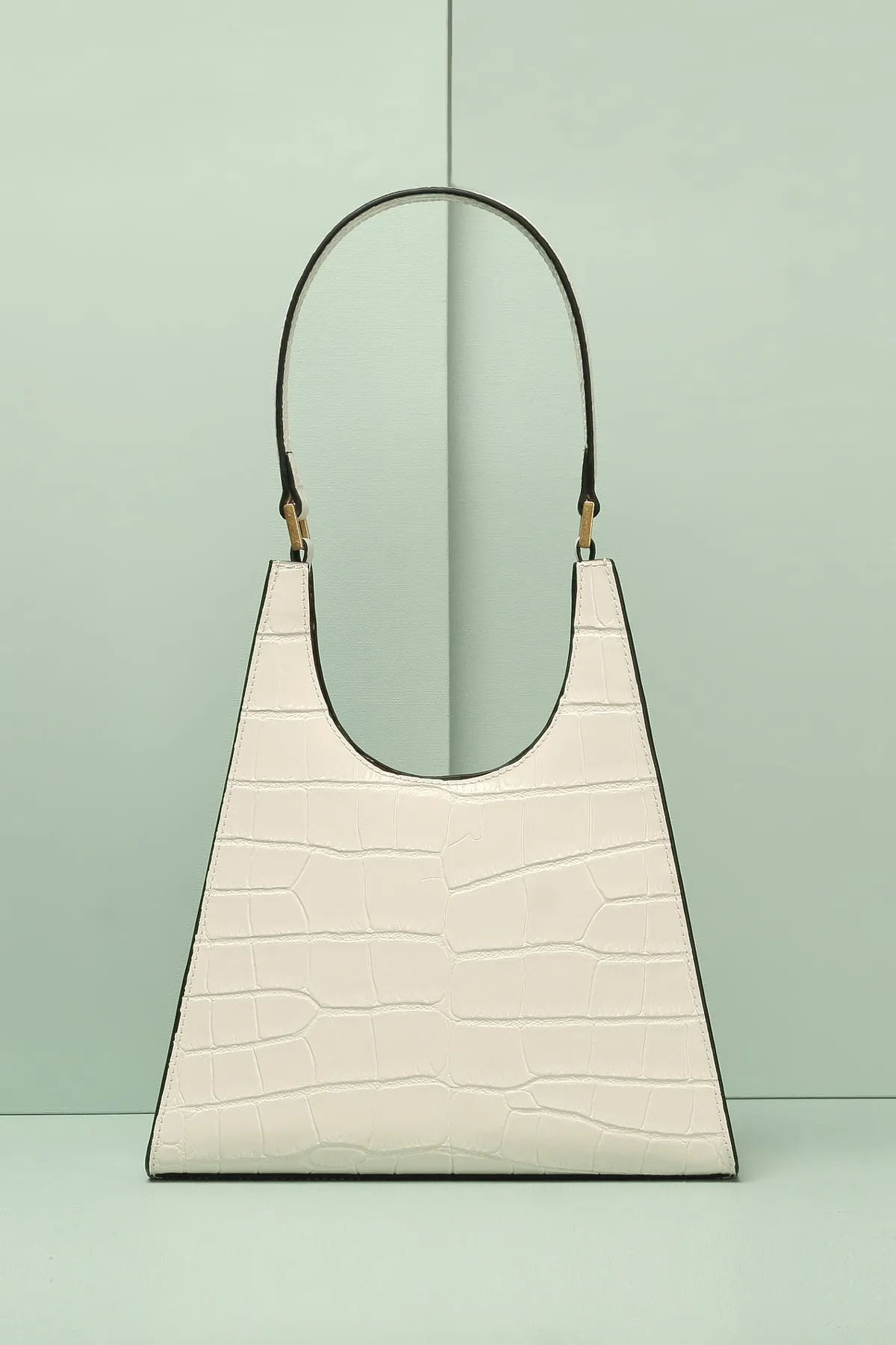 Women's 90s Designer Classic Crocodile Shoulder Handbag One Handle Minimalist Tote Bag
