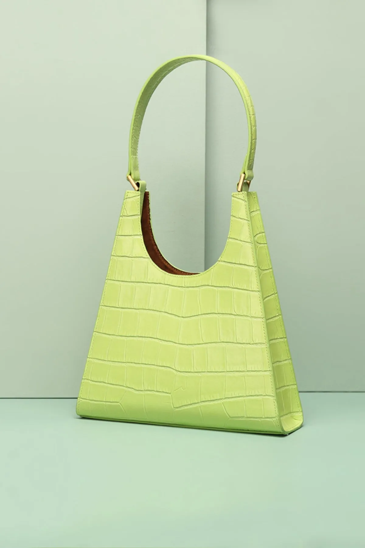 Women's 90s Designer Classic Crocodile Shoulder Handbag One Handle Minimalist Tote Bag