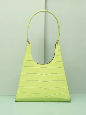 Women's 90s Designer Classic Crocodile Shoulder Handbag One Handle Minimalist Tote Bag