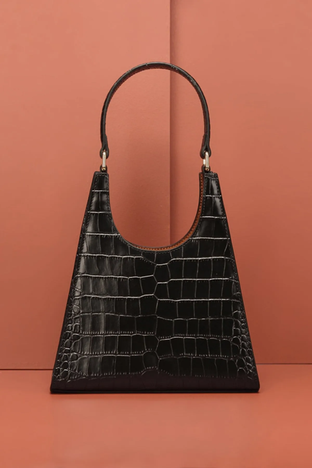 Women's 90s Designer Classic Crocodile Shoulder Handbag One Handle Minimalist Tote Bag