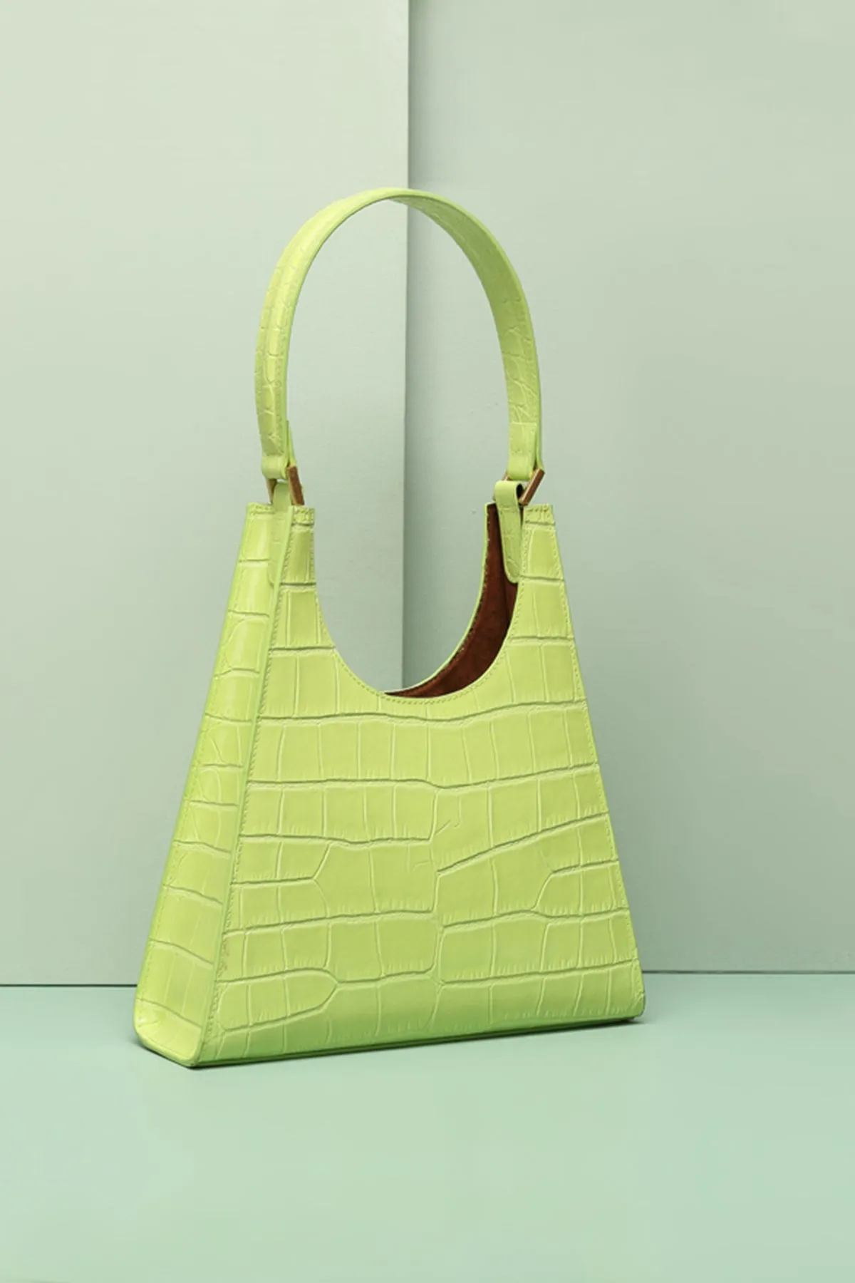Women's 90s Designer Classic Crocodile Shoulder Handbag One Handle Minimalist Tote Bag
