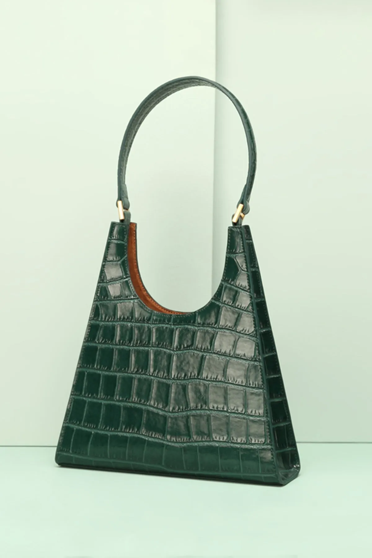 Women's 90s Designer Classic Crocodile Shoulder Handbag One Handle Minimalist Tote Bag
