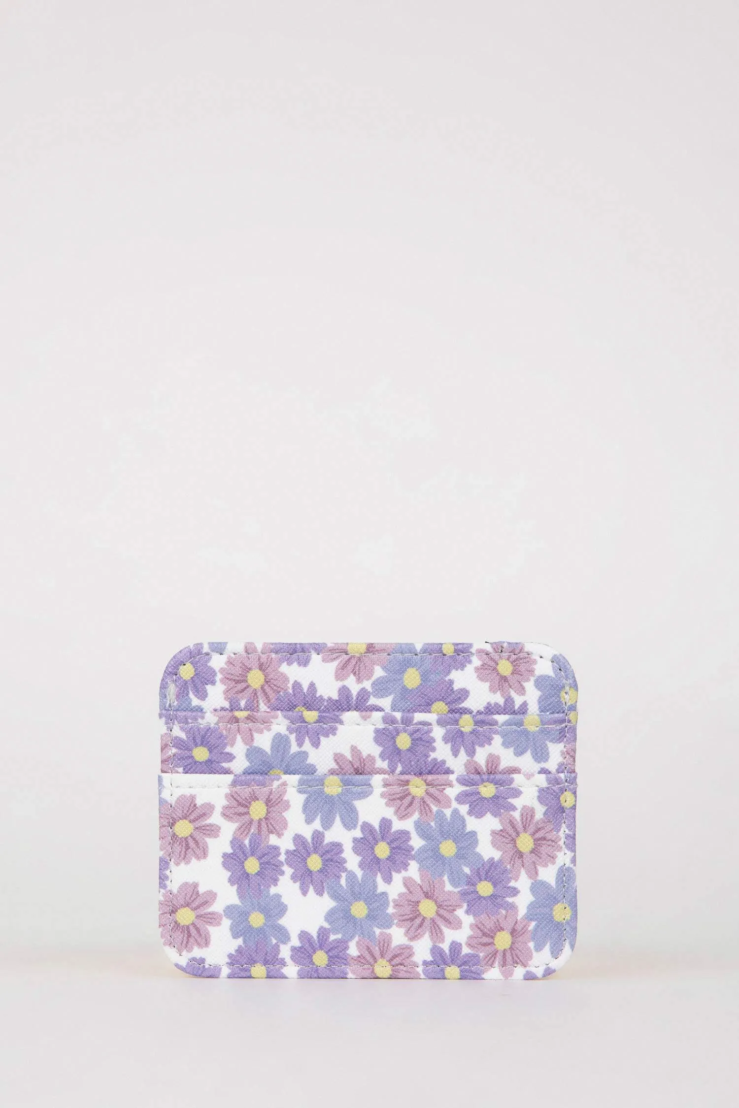 Women's Flower Printed Faux Leather Card Holder