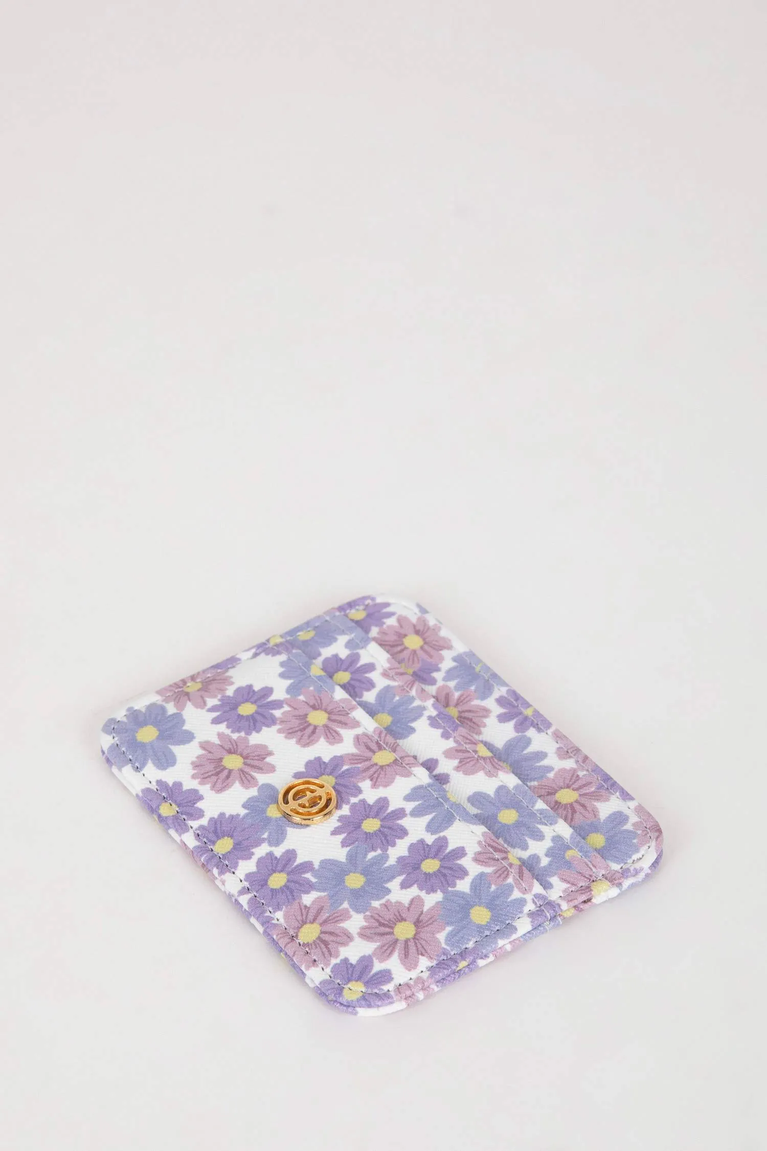 Women's Flower Printed Faux Leather Card Holder