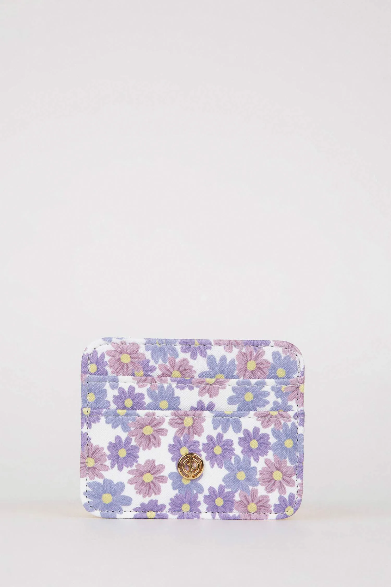Women's Flower Printed Faux Leather Card Holder