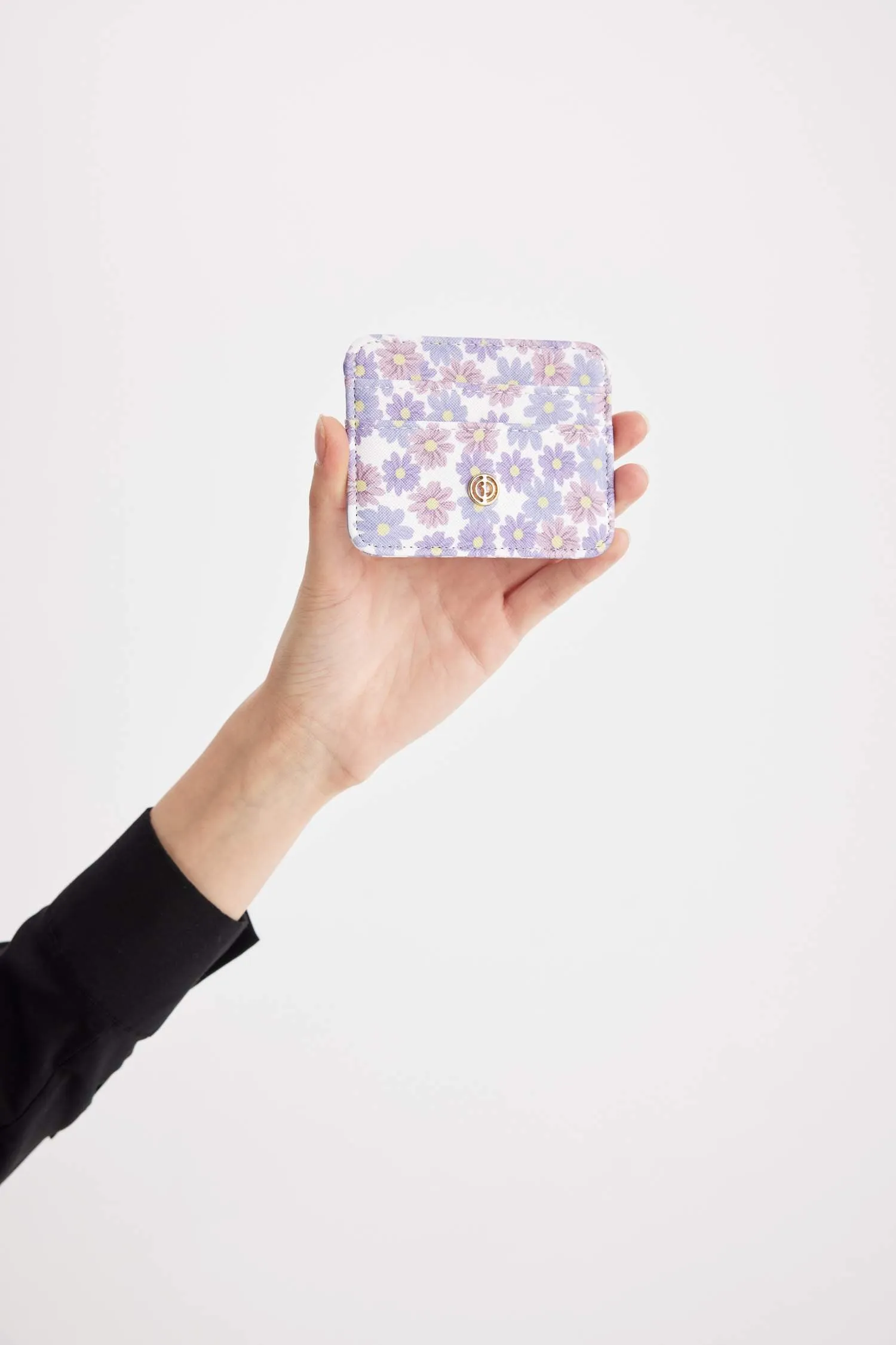 Women's Flower Printed Faux Leather Card Holder