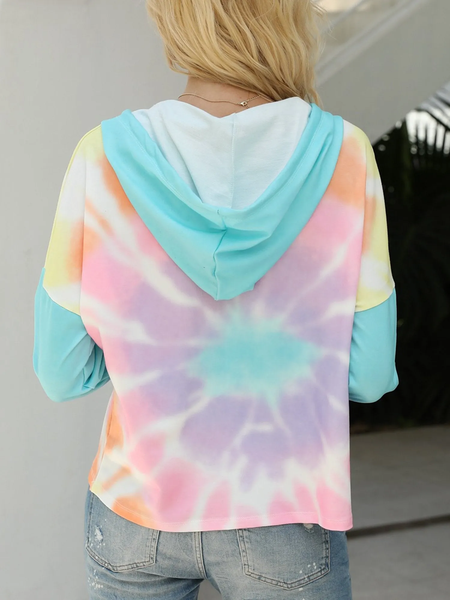 Women's Lightweight Tie Dye Hoodie Long Sleeve Pullover Sweatshirts
