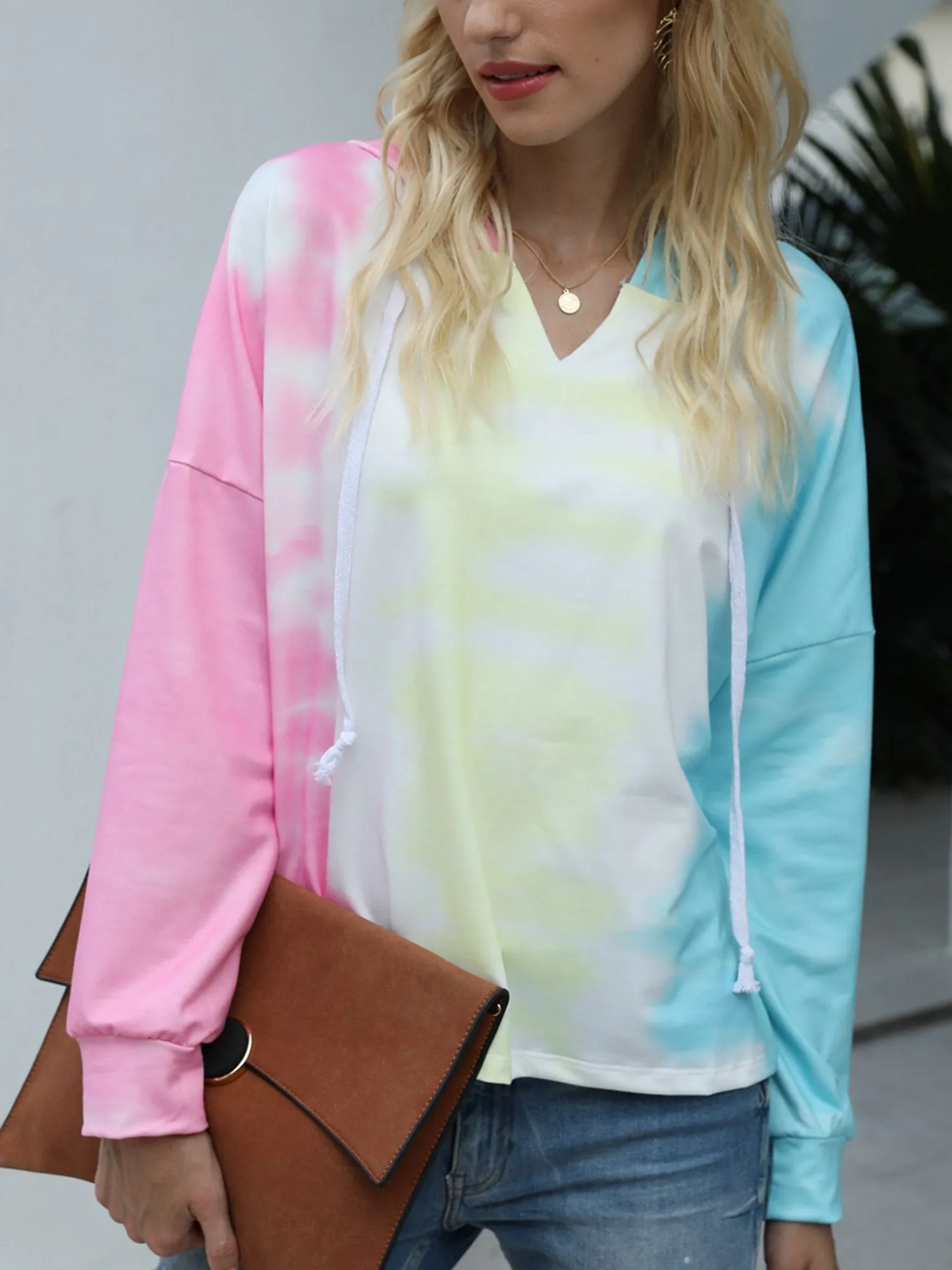 Women's Lightweight Tie Dye Hoodie Long Sleeve Pullover Sweatshirts