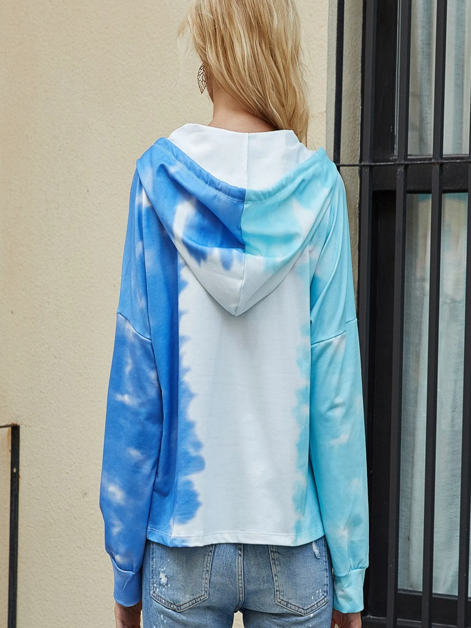 Women's Lightweight Tie Dye Hoodie Long Sleeve Pullover Sweatshirts
