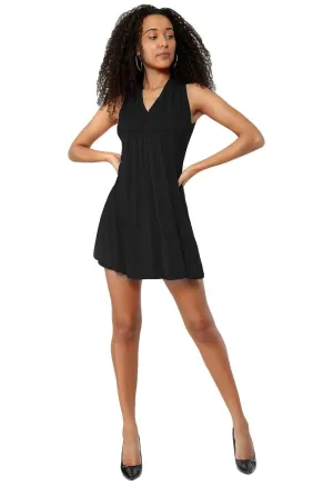 Womens V-Neck Mini Sleeveless Dress