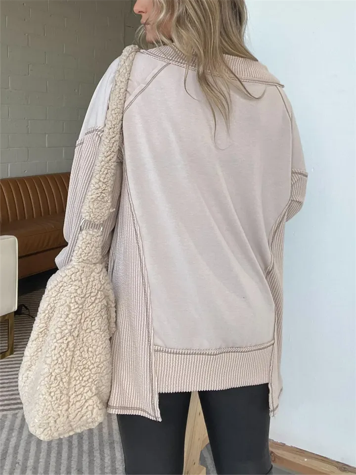Women's V-neck Solid Color Oversized Asymmetrical T-shirt