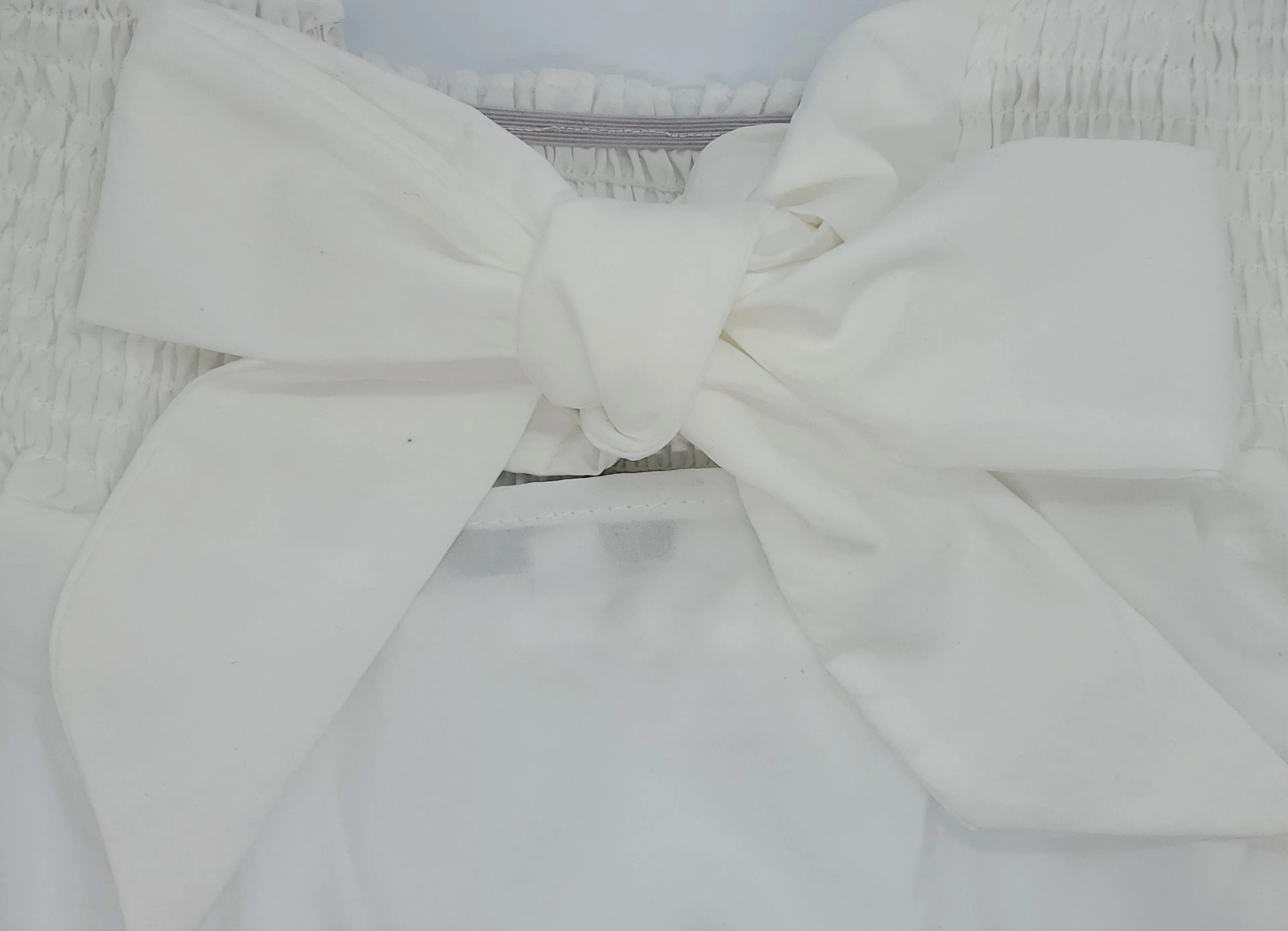 Women's White Off the shoulder long sleeve maternity & post natal top with back bow