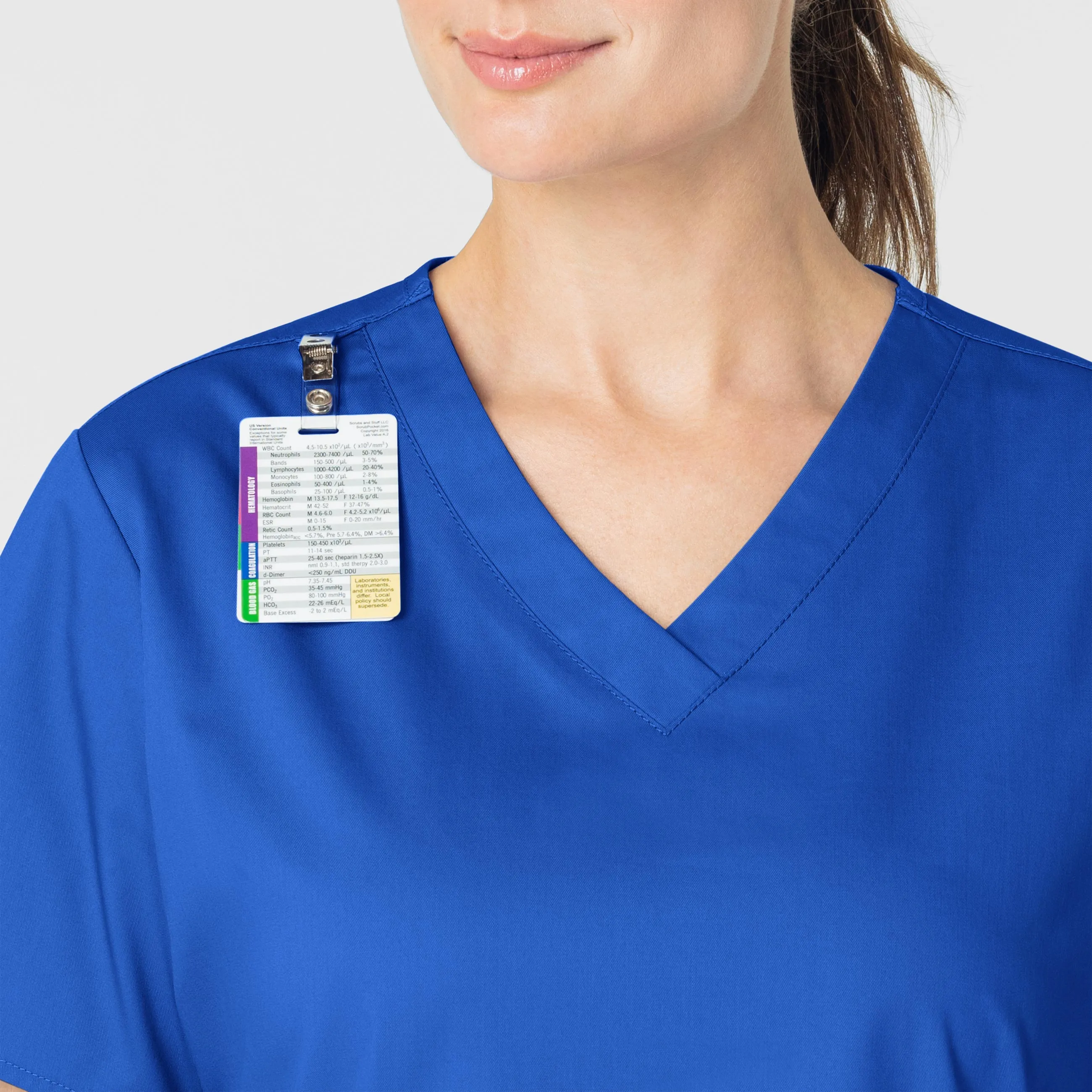WonderWORK 101 V-Neck Scrub Top Royal