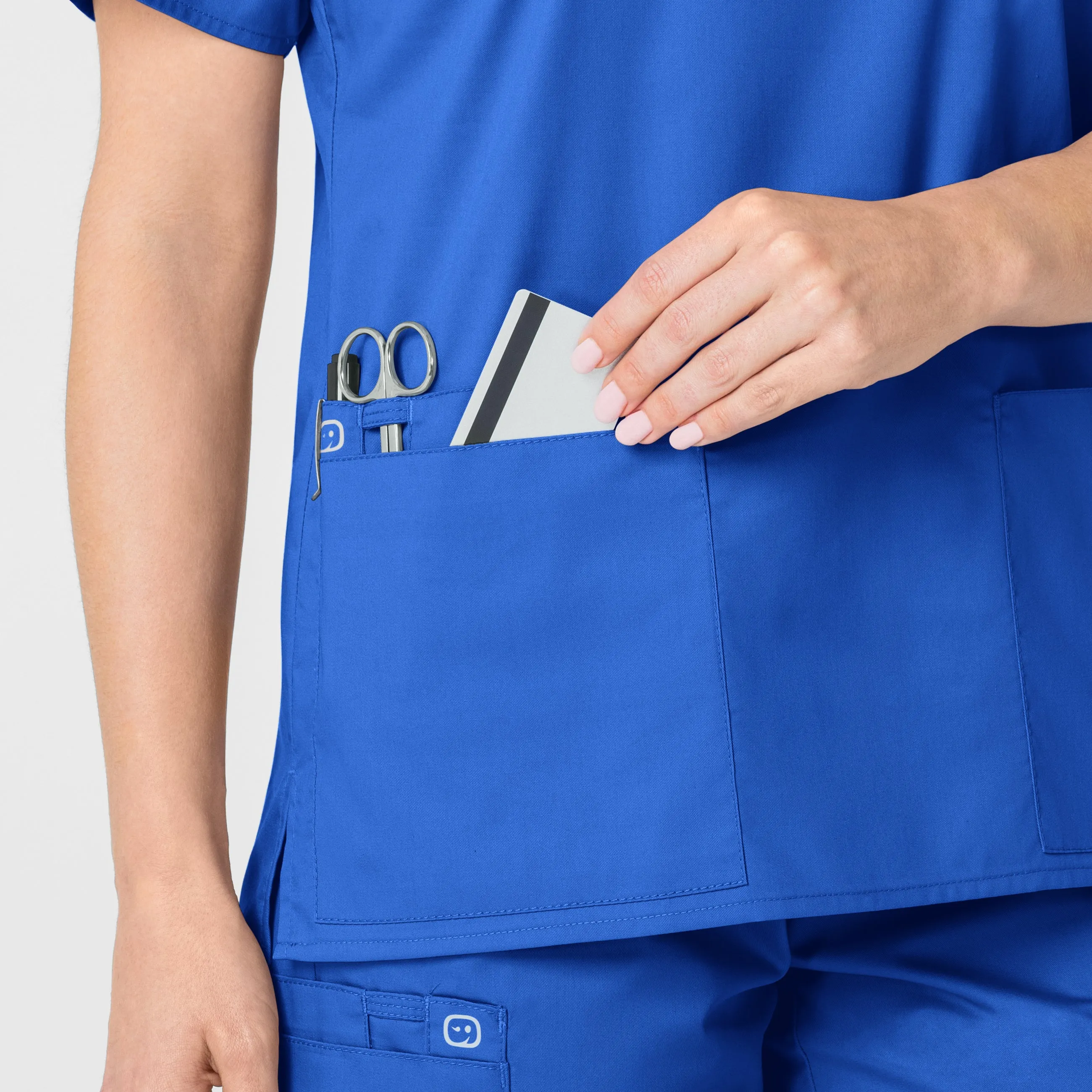 WonderWORK 101 V-Neck Scrub Top Royal
