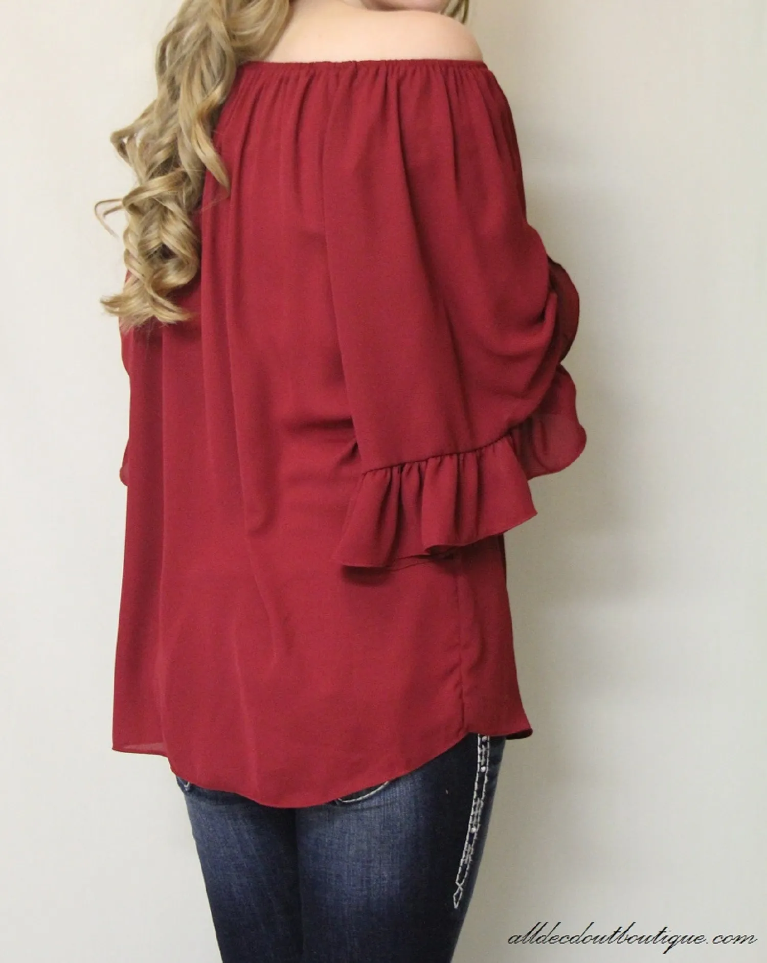 Yahada | Off The Shoulder Tunic Burgundy