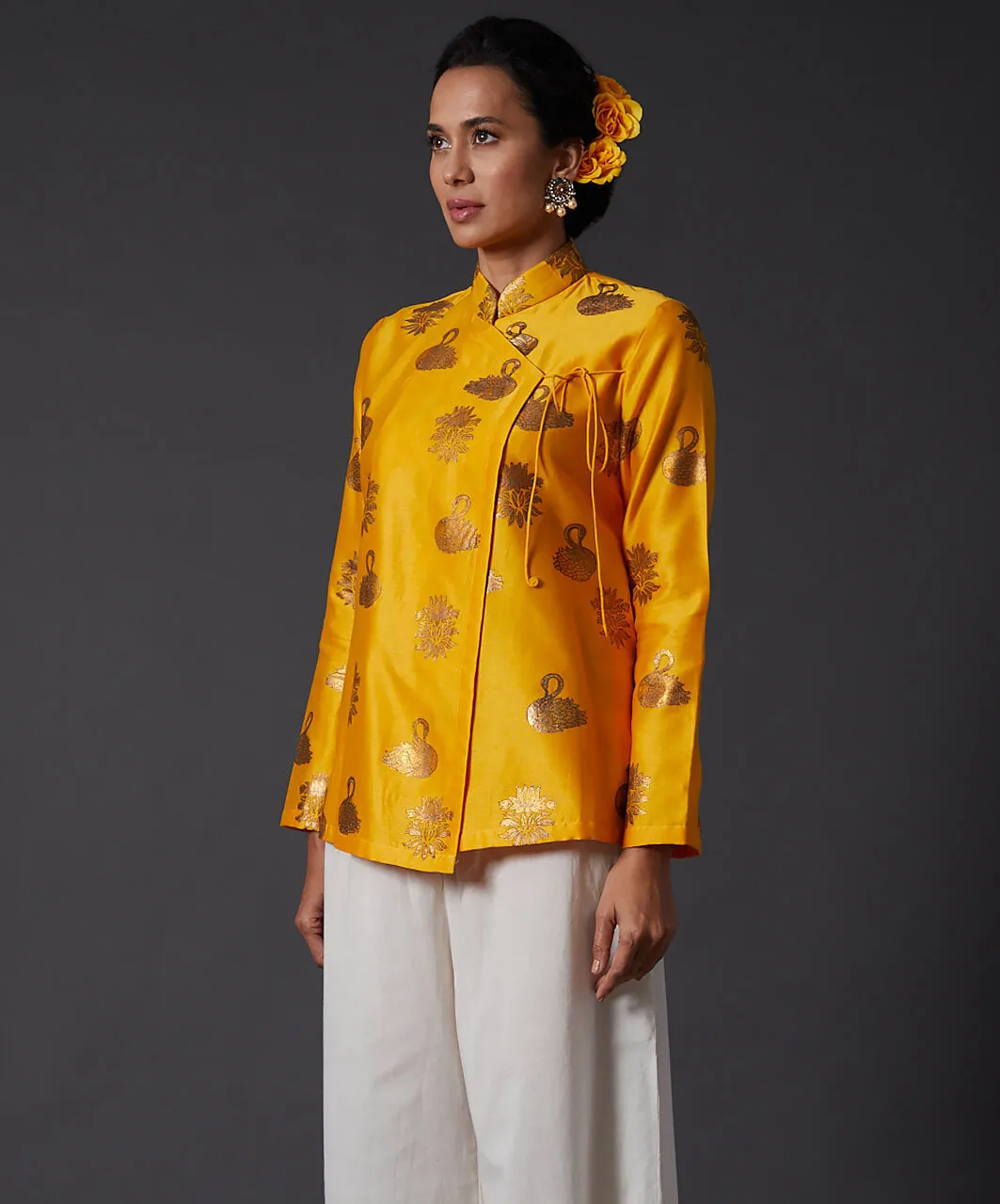 Yellow Gold Block Printed Tunic