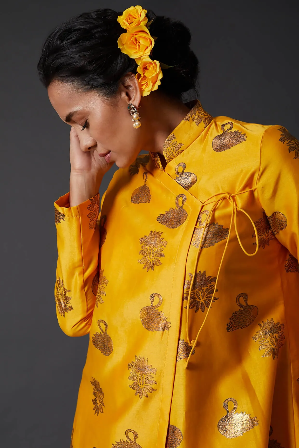 Yellow Gold Block Printed Tunic