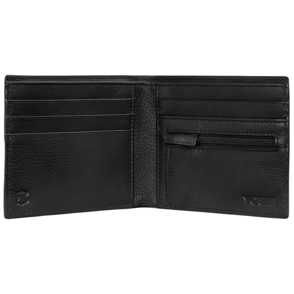 Yoshi Highland Cow Black Leather Wallet
