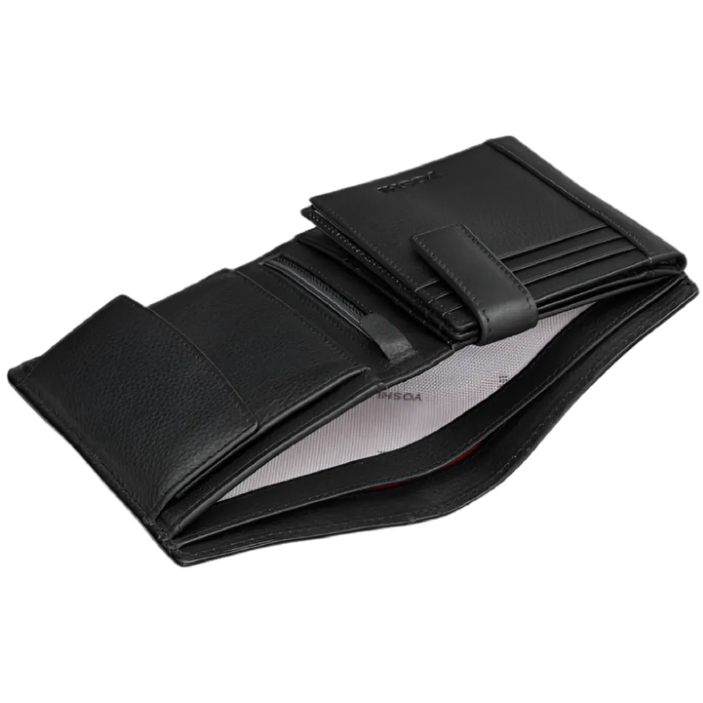 Yoshi Traditional Extra Capacity Black Leather Wallet