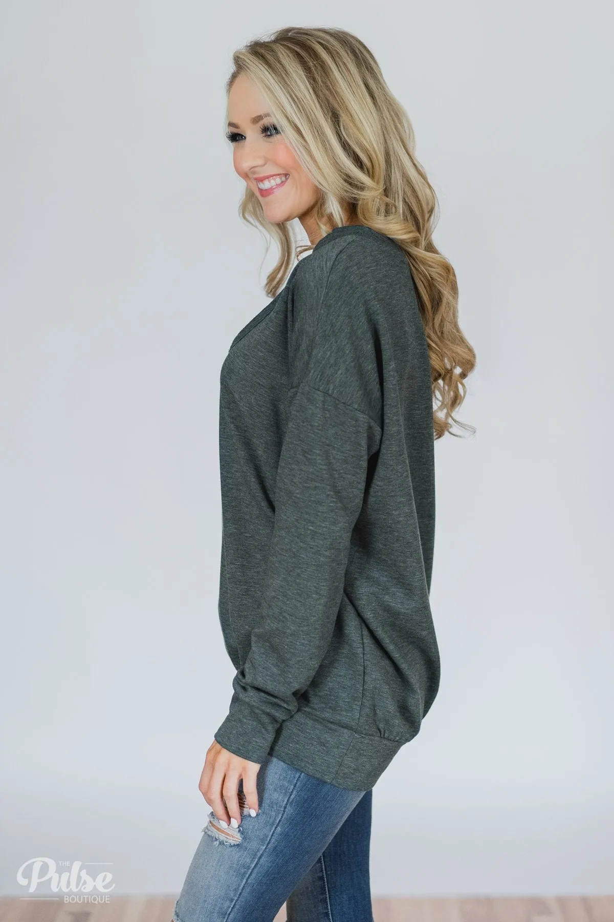 You Crossed My Path Sweatshirt- Deep Teal
