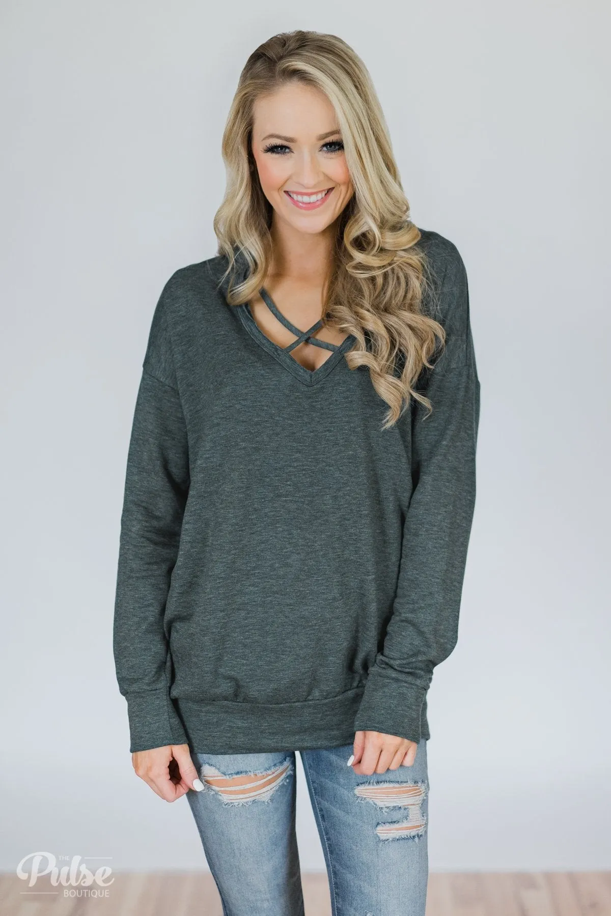 You Crossed My Path Sweatshirt- Deep Teal