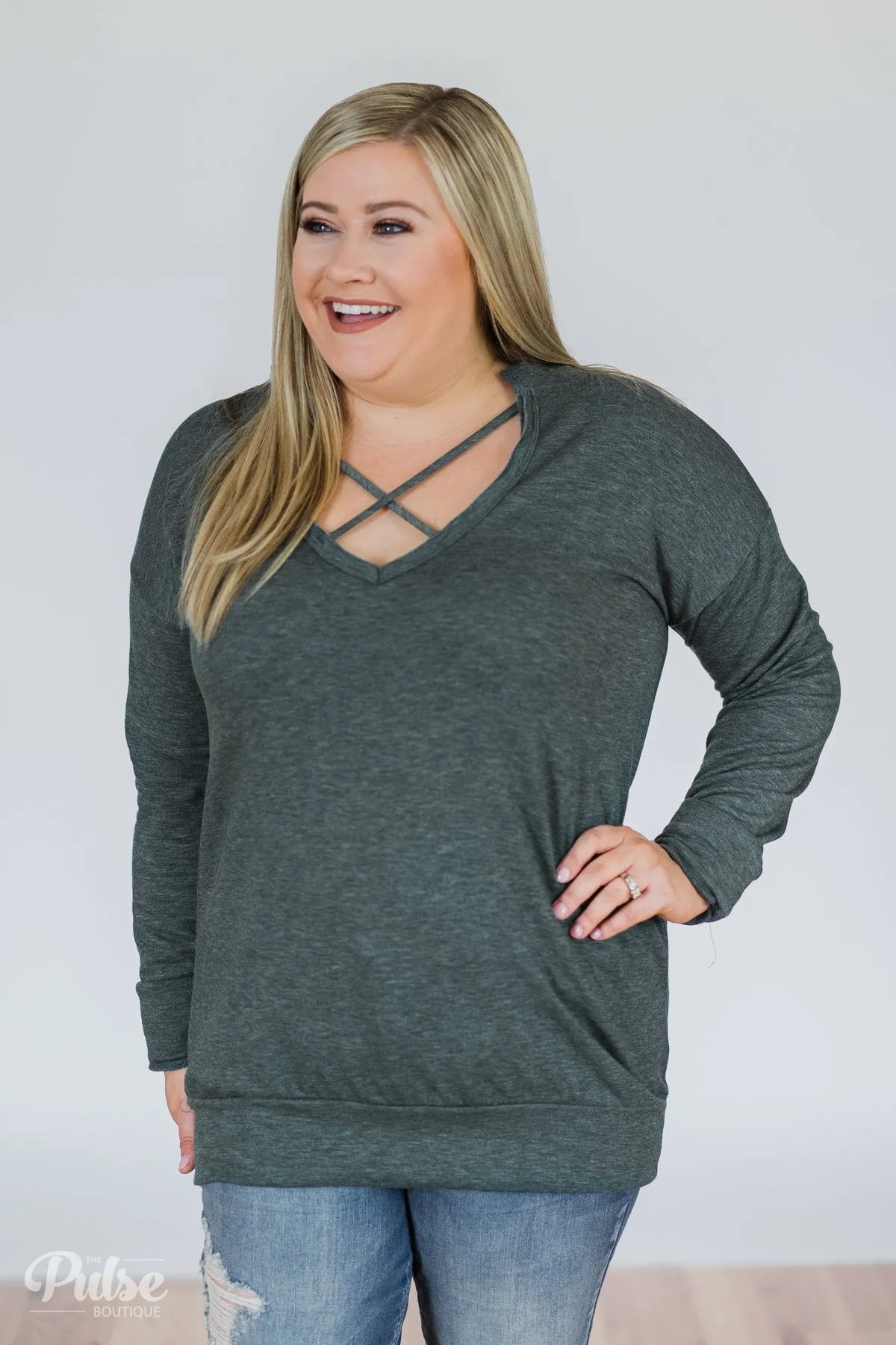 You Crossed My Path Sweatshirt- Deep Teal