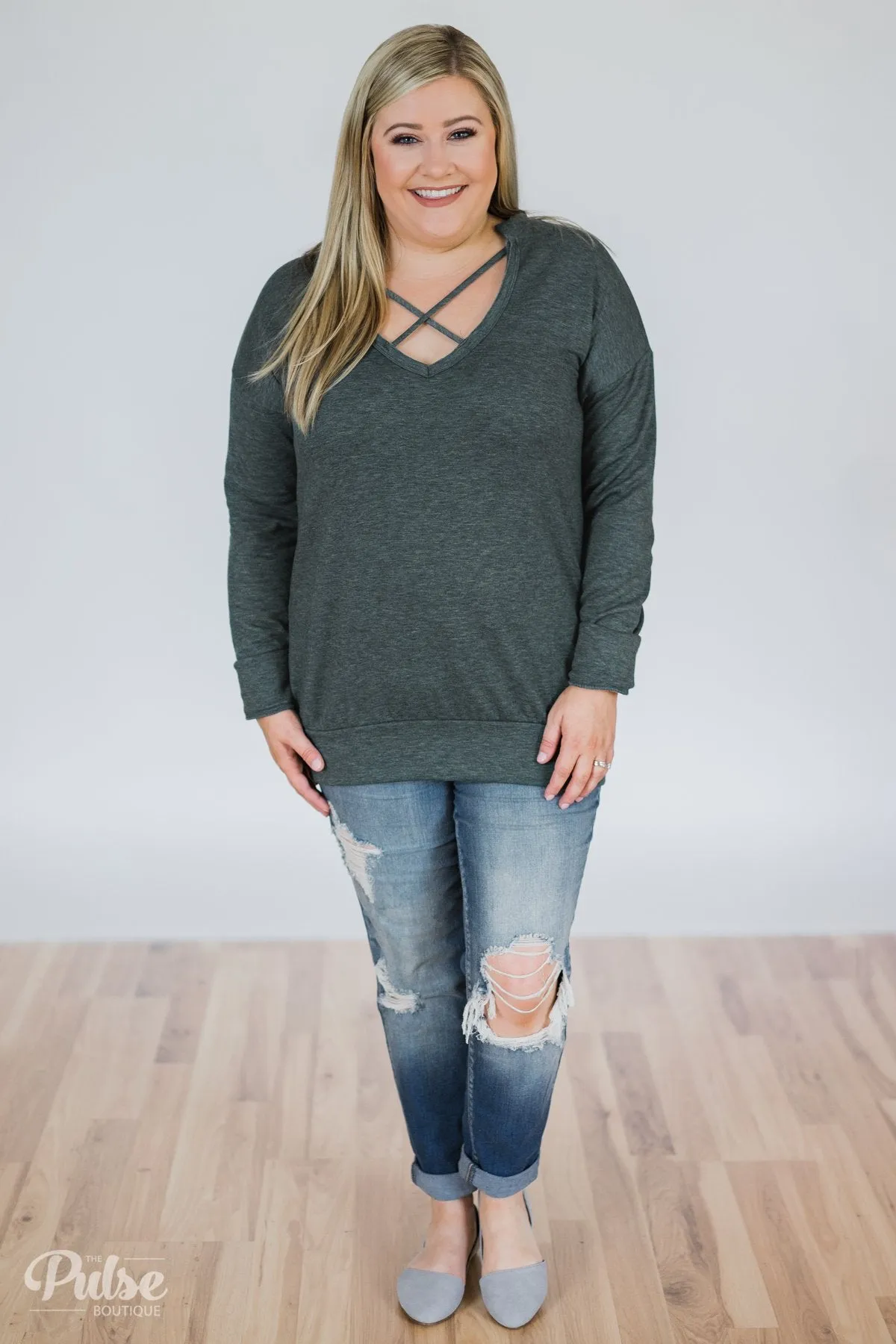 You Crossed My Path Sweatshirt- Deep Teal