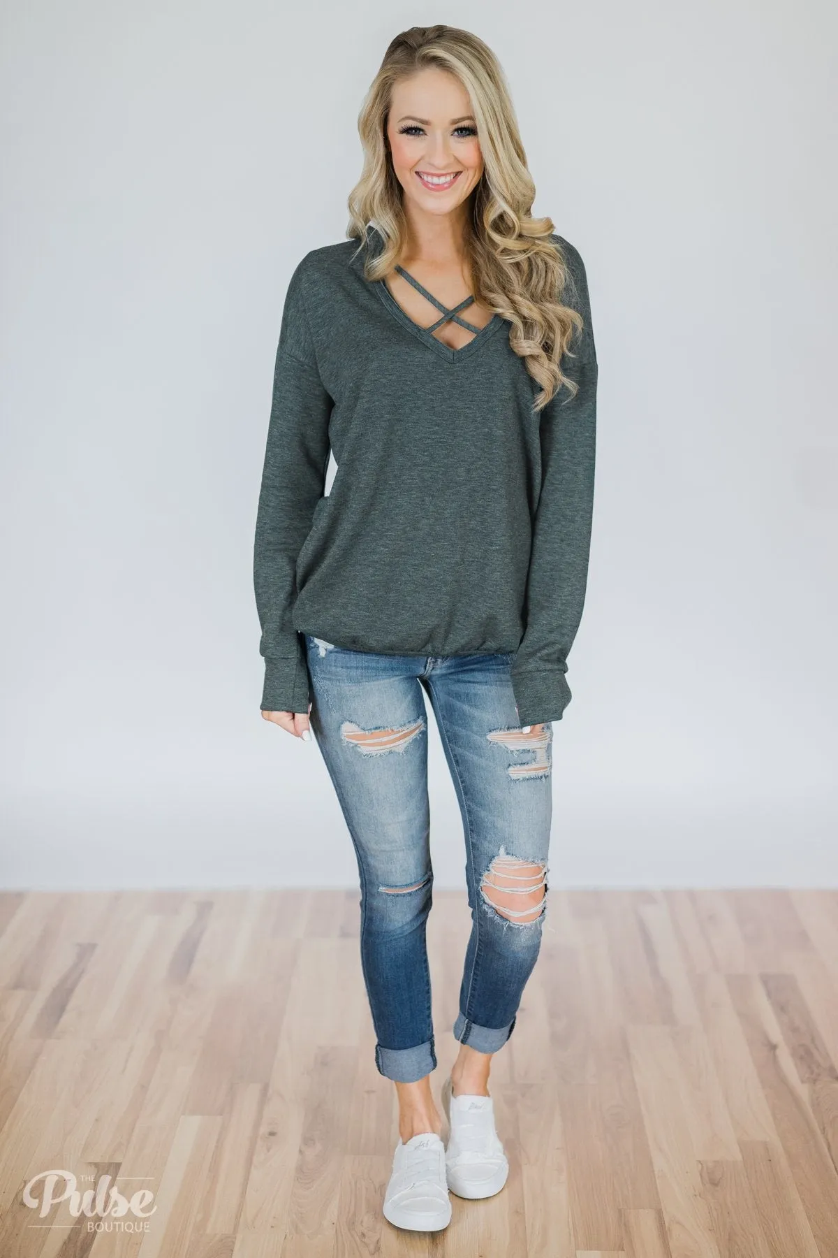 You Crossed My Path Sweatshirt- Deep Teal