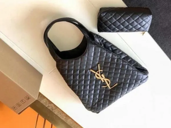 YSL Saint Laurent Icare Maxi Shopping Bag In Quilted Leather Large With Dust Bag