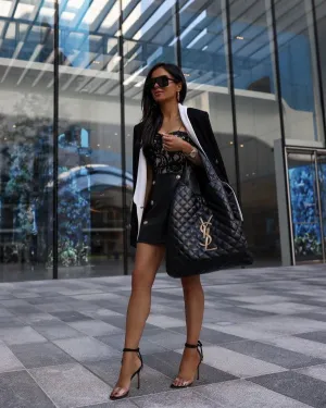 YSL Saint Laurent Icare Maxi Shopping Bag In Quilted Leather Large With Dust Bag