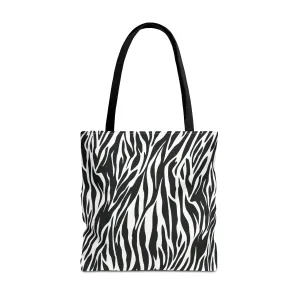 Zebra Animal Print Canvas Tote Bag Reusable Shopping Bag - Saiko Studio