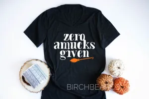 Zero Amucks Given Shirt | Halloween Shirt | Unisex V Neck